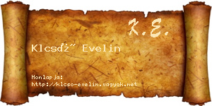 Klcsó Evelin névjegykártya